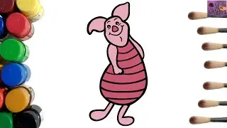 How to Draw a Piglet Easy | Disney Piglet Drawing & Coloring
