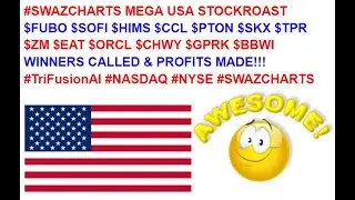#swazcharts MEGA USA Stockroast #CCL #PTON #SKX #TPR #FUBO #SOFI #HIMS #ZM #EAT #ORCL #CHWY #BBWI
