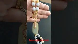 Morganite necklace can be worn with and without the pendant