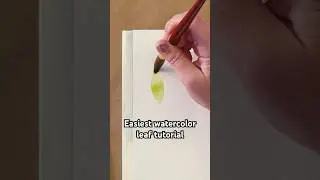 Quick & Easy Watercolor Leaf Tutorial: One Brush Stroke Technique for Beginners #watercolortutorial