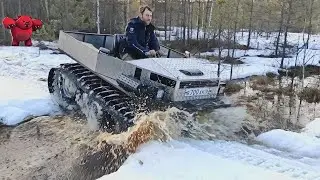 Homemade Tracked All-Terrain Vehicle! Installation and Running-in of the NEW LONCIN 30 HP Engine!