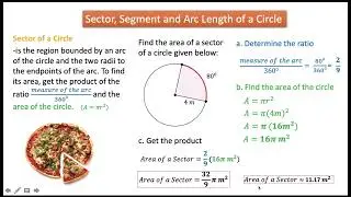 Sector, Segment and Arc Length of a Circle