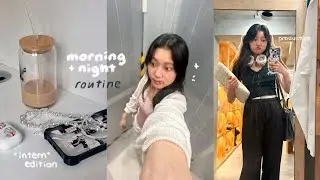 my *productive* 6AM morning & night routine 🖥️ day in my (intern) life