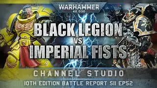 Imperial Fists Space Marines vs Black Legion Chaos Space Marines Warhammer 40K Battle Report 10th Ed