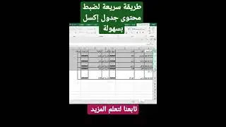 طريقة سريعة لضبط محتوى جدول إكسل