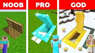 Minecraft NOOB vs PRO vs GOD : SECRET BASE CHALLENGE in minecraft / Animation