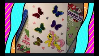 DIY Card/Скетчинг маркерами/Пони Флаттершай и бабочки