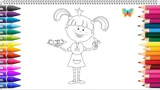 Жила-была Царевна | Рисуем Царевну с фруктами | Учимся рисовать  KidsColoring