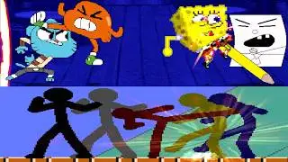 TEAM GUMBALL & SPONGEBOB vs TEAM DARWIN & DOODLEBOB | JUN vs CU x4 | BEST OF 3 | EPIC MUGEN BATTLES!