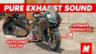 INSANE SOUND! Arrow Titanium Slip-On Exhaust Panigale V2 | Pure Exhaust Sound