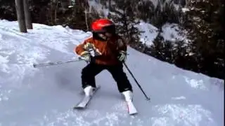 Domenic Skiing Jan 2006 Aspen Mountain 7 years Old Nana at bottom
