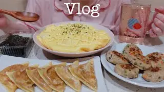 VLOG 🍜 Homebody Making Simple Dishes 🥟 Kimchi Fried Rice Omelette 🍳 Sweet and Spicy Dino Nuggets