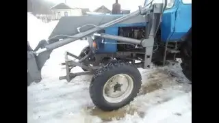 Самодельный фронтальный погрузчик Видео на МТЗ