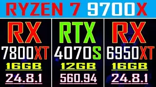 RX 7800XT vs RTX 4070 SUPER vs RX 6950XT || RYZEN 7 9700X || NEW DRIVER || PC GAMES TEST ||