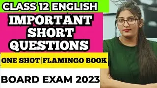 Class 12 english Flamingo most important short questions| Class 12 English |Board Exam 2023