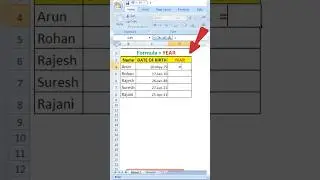 How to use YEAR formula in excel | Excel में Year Formula कैसे उपयोग करें? | #excel #excelformula