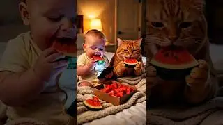 Yammy food eating food cute baby and Cute cat 😺😺