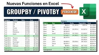 New Functions: GROUPBY & PIVOTBY & PERCENTOF in Excel