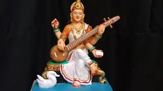 How to paint maa saraswati murti |murti making at home#sraswatipaintining