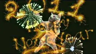 Goofy Dancing Kitty New Year Celebration 2011