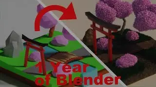 This is what I learned in 1 Year of Blender - Remaking my first Render - Bonsai Utopia