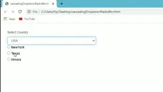 Javascript cascading Dropdown with Radio button | Creating cascading dropdown and radio button