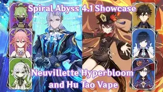 36🌟 Abyss 4.1 Showcase | F12 Neuvillette Hyperbloom and Hu Tao Vape | Genshin Impact