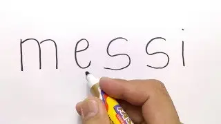 VERY EASY ! How to turn word MESSI into CARTOON for kids / learn how to draw