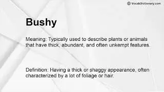 Bushy Meaning