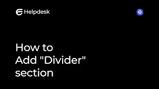 How to Add Divider section