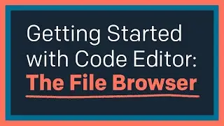 Getting Started with Code Editor: The File Browser