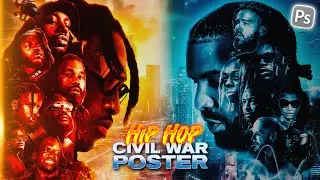 DRAKE vs FUTURE Rap WARS Cover Art Design | PHOTOSHOP TUTORIAL