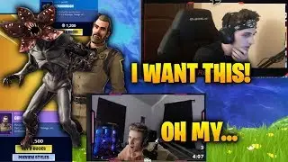 STREAMERS REACT TO STRANGER THINGS SKIN *DEMOGORGON*! Fortnite best and funny moment