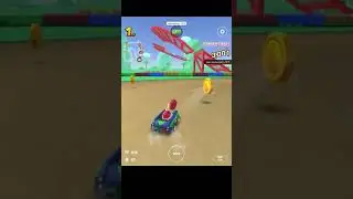 Red Koopa (freerunning) defects Red Shell with banana #mariokarttour