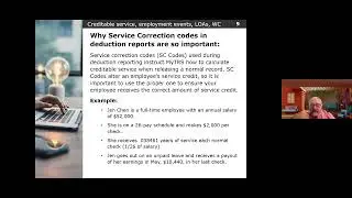 Employer Training - Creditable Service, Employment Events, LOAs and Workers' Compensation