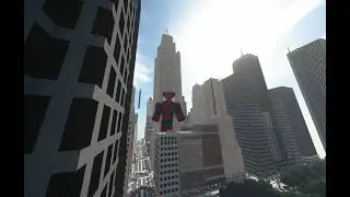 The amazing spider-man swinging in minecraft (Fisk's Superheroes) MOD