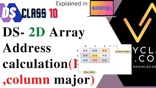DS10-2D Arrays-Memory address calculation Row major and column major ordering