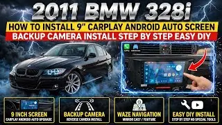 2011 BMW 328i 9" carplay android auto reverse camera installation step by step
