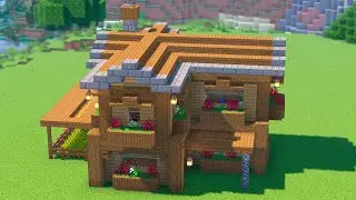 Простой дом для выживания в майнкрафте | Двухэтажный дом с огородом Minecraft