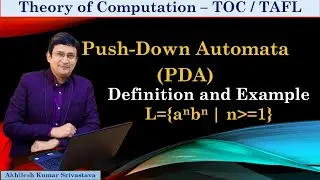 PDA - Push Down Automata || Definition and first Example || a^n b^n
