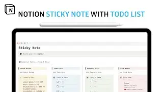 Learn to Create Sticky Note with ToDo list in Notion | Notion Tutorial
