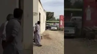 Angry driver pushing illegally parked Honda Civic by ramming it with his car