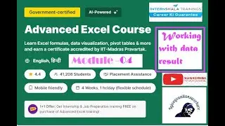 MODULE - 04 Internshala Advanced Excel Course Answer By #Igiveyouallanswerhere