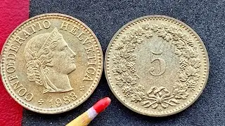 Coin Switzerland 5 rappen, 1983