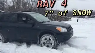 Toyota RAV 4 in Snow off  road.