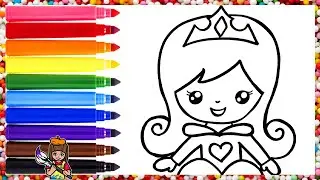 Drawing And Coloring A Princess 👸👑💖🌈 Drawings For Kids