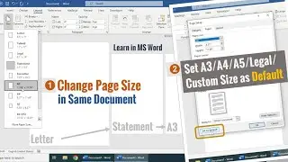 How to Change Page Size in MS Word | How to Set Default Page Size in MS Word