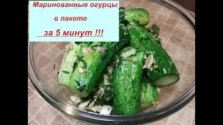 Mалосол за 5 минут в пакете!|Малосольные огурцы, самый быстрый рецепт. Cucumber Salad Fast Recipe.
