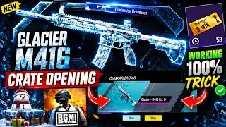 TRICK 😱 99.99% UNLOCK M416 Glacier | M4 Glacier Crate Opening Trick | Bgmi M4 Glacier Free Trick 🥶
