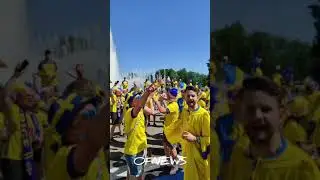 Swedish fans before game with Slovakia